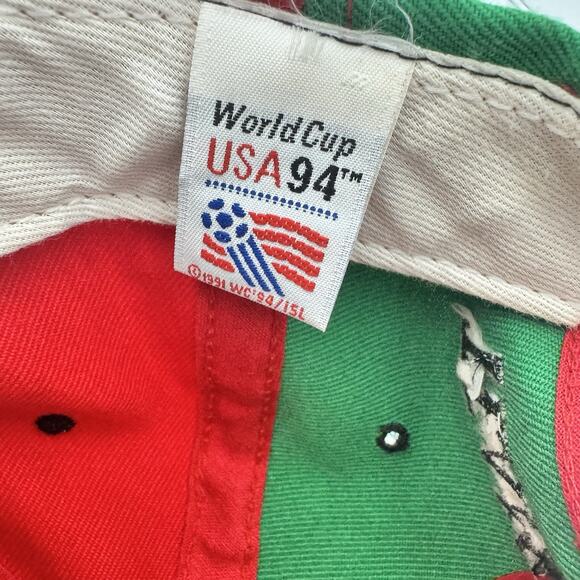 Rare VTG 90s Nutmeg Mills World Cup Team Italy Italia Pinwheel Wool Snapback Hat - Picture 5 of 7